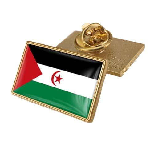 Anstecknadel Mit Der Flagge Der Westsahara Geometrische Quadratische Anstecker Kunst Brosche Karten-Anstecknadel Kreativer Schmuck Für Frauen Und Männer Party Reisen Geschenk Zubehör Rechteckig von GONMFKM