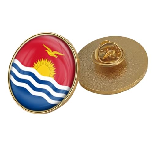 Anstecknadel Mit Der Flagge Kiribatis Geometrische Quadratische Anstecker Kunst Originelle Brosche Karten-Anstecknadel Kreativer Schmuck Für Frauen Und Männer Party Reisen Geschenk Zubehör Rund von GONMFKM