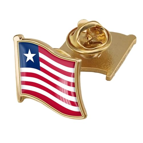 Anstecknadel Mit Der Flagge Liberias – Anstecknadel Mit Bedruckter Kristallflagge, Anstecknadel Mit Wehender Nationalflagge, Brosche, Souvenir-Geschenk Für Männer Und Frauen von GONMFKM