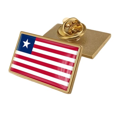 Anstecknadel Mit Der Flagge Liberias – Anstecknadel Mit Flaggenaufdruck Aus Kristallglas, Anstecknadeln Mit Wehender Nationalflagge, Brosche, Souvenirgeschenk Für Männer Und Frauen, Rechteckig von GONMFKM