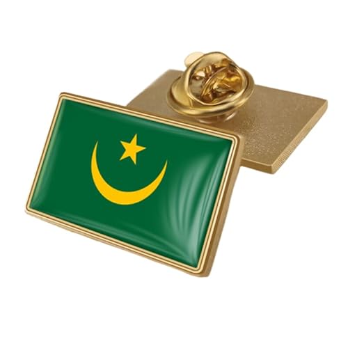 Anstecknadel Mit Der Flagge Mauretaniens Geometrische Quadratische Anstecker Kunst Brosche Karten-Anstecknadel Kreativer Schmuck Für Frauen Und Männer Party Reisen Geschenk Zubehör Rechteckig von GONMFKM