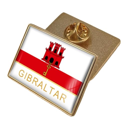 Anstecknadel Mit Der Flagge Von Gibraltar Geometrische Quadratische Anstecker Kunst Brosche Karten-Anstecknadel Kreativer Schmuck Für Frauen Und Männer Party Reisen Geschenk Zubehör Charakter von GONMFKM