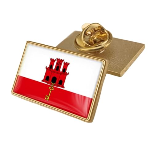 Anstecknadel Mit Der Flagge Von Gibraltar Geometrische Quadratische Anstecker Kunst Brosche Karten-Anstecknadel Kreativer Schmuck Für Frauen Und Männer Party Reisen Geschenk Zubehör Rechteckig von GONMFKM