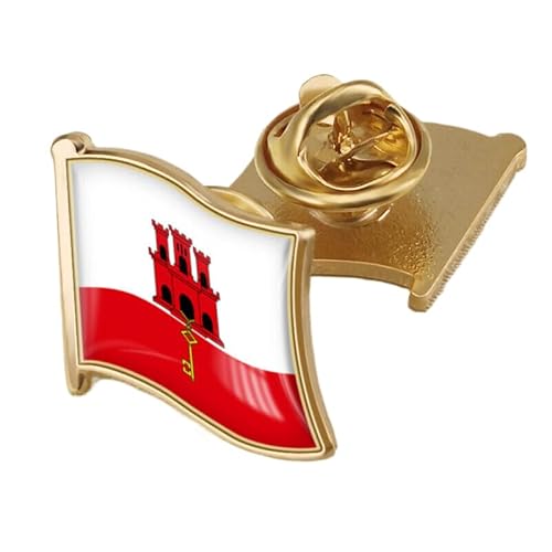 Anstecknadel Mit Der Flagge Von Gibraltar Geometrische Quadratische Anstecker Kunst Originelle Brosche Karten-Anstecknadel Kreativer Schmuck Für Frauen Und Männer Party Reisen Geschenk Zubehör Flagge von GONMFKM