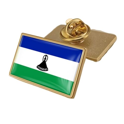 Anstecknadel Mit Der Flagge Von Lesotho – Kreativer Anstecknadel-Krawattenknopf Im Ethnischen Stil Mit Flaggen-Wortdruck, Brosche, Patriotische Rechteckige Anstecknadel Für Männer Und Frauen von GONMFKM