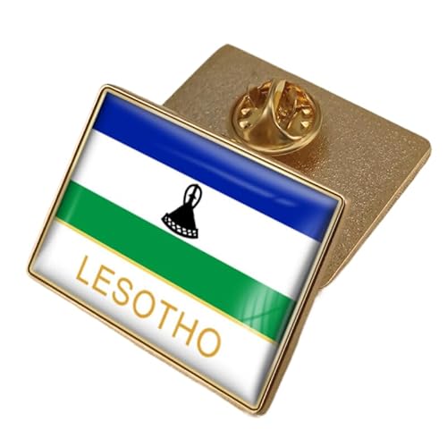 Anstecknadel Mit Der Flagge Von Lesotho – Kreativer Anstecknadel-Krawattenknopf Im Ethnischen Stil Mit Flaggen-Wortdruck, Brosche, Patriotische Rechteckige Anstecknadel Für Männer Und Frauen von GONMFKM