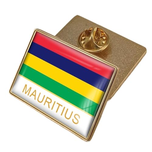 Anstecknadel Mit Der Flagge Von Mauritius – Anstecknadel Mit Bedruckter Kristallflagge, Anstecknadel Mit Wehender Nationalflagge, Brosche, Souvenir-Geschenk Für Männer Und Frauen von GONMFKM