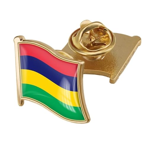 Anstecknadel Mit Der Flagge Von Mauritius – Anstecknadel Mit Bedruckter Kristallflagge, Anstecknadel Mit Wehender Nationalflagge, Brosche, Souvenir-Geschenk Für Männer Und Frauen von GONMFKM