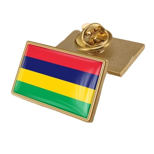 Anstecknadel Mit Der Flagge Von Mauritius – Anstecknadel Mit Flaggenaufdruck Aus Kristall, Anstecknadel Mit Wehender Nationalflagge, Brosche, Souvenir-Geschenk Für Männer Und Frauen, Rechteckig von GONMFKM