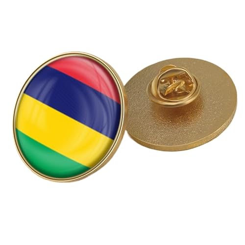 Anstecknadel Mit Der Flagge Von Mauritius – Anstecknadel Mit Flaggenaufdruck Aus Kristallglas, Anstecknadeln Mit Wehender Nationalflagge, Brosche, Souvenirgeschenk Für Männer Und Frauen, Rund von GONMFKM