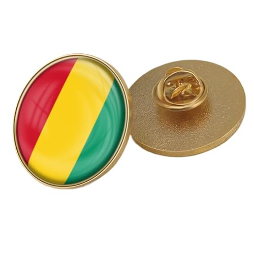 Anstecknadel Mit Guinea-Flagge Neuartige Mit Flagge Bedruckte Kristallflagge Patriotische Anstecknadel Anstecknadel Mit Wehender Nationalflagge Brosche Souvenir-Geschenk Für Männer Und Frauen Rund von GONMFKM