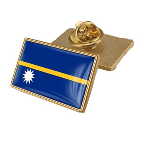 Anstecknadel Mit Nauru-Flagge – Kreativer Anstecknadel-Krawattenknopf Im Ethnischen Stil Mit Flaggen-Wortdruck, Brosche, Patriotische Rechteckige Anstecknadel Für Männer Und Frauen von GONMFKM