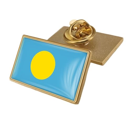 Anstecknadel Mit Palau-Flagge – Kreativer Anstecknadel-Krawattenknopf Im Ethnischen Stil Mit Flaggen-Wortdruck, Brosche, Patriotische Rechteckige Anstecknadel Für Männer Und Frauen, Rechteckig von GONMFKM
