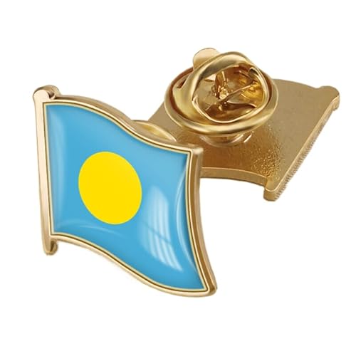 Anstecknadel Mit Palau-Flagge – Kreativer Anstecknadel-Krawattenknopf Im Ethnischen Stil Mit Flaggen-Wortdruck, Brosche, Patriotische Rechteckige Anstecknadel Für Männer Und Frauen von GONMFKM