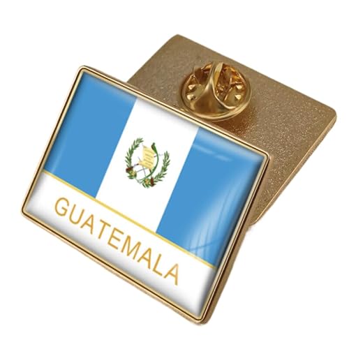 Anstecknadel Mit Patriotischer Flagge Guatemalas Neuartige Mit Flagge Bedruckte Kristallbrosche Mit Patriotischer Reversnadel Retro-Flagge Kreativität Geometrisches Geschenk Krawattennadel Anstecker von GONMFKM