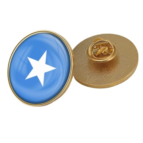 Anstecknadel Mit Patriotischer Flagge Somalias Neuartige Mit Flagge Bedruckte Kristall-Anstecknadel Mit Patriotischem Motiv Retro-Flagge Geometrischer Kreis Geschenk Krawattennadel Accessoire Rund von GONMFKM