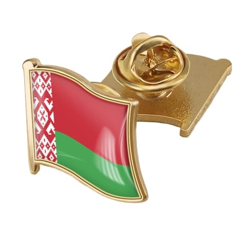 Anstecknadel Mit Patriotischer Flagge Von Belarus Neuartige Mit Flagge Bedruckte Kristallbrosche Mit Patriotischer Reversnadel Retro-Flagge Kreativität Geometrisches Geschenk Krawattennadel Flagge von GONMFKM