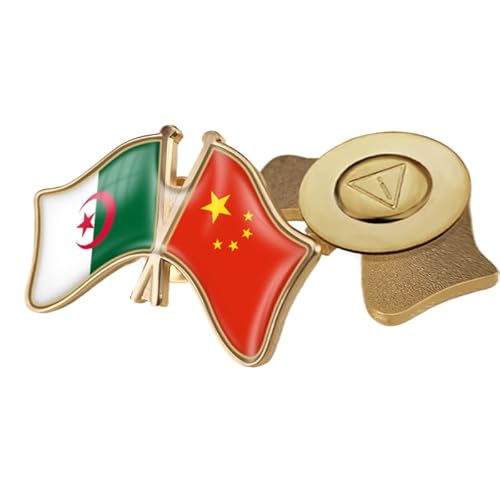 Anstecknadel Mit Patriotischer Flagge Von China Und Algerien Kreuz Neuartige Kristallbrosche Mit Patriotischer Ansteckflagge Kreative Flagge Geometrisches Geschenk Krawattennadel Zubehör Magnetisch B von GONMFKM