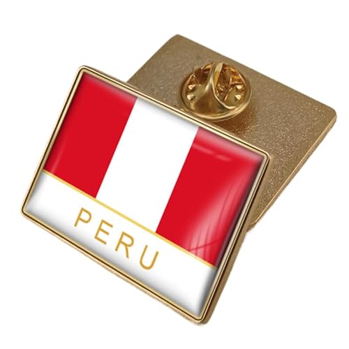 Anstecknadel Mit Patriotischer Flagge Von Peru Neuartige Mit Flagge Bedruckte Kristallbrosche Mit Patriotischer Reversnadel Retro-Flagge Kreativität Geometrisches Geschenk Krawattennadel Charakter von GONMFKM