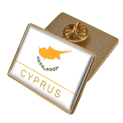 Anstecknadel Mit Patriotischer Flagge Zyperns Neuartige Mit Flagge Bedruckte Kristallbrosche Mit Patriotischer Reversnadel Retro-Flagge Kreativität Geometrisches Geschenk Krawattennadel Anstecker von GONMFKM