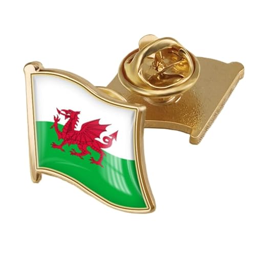 Anstecknadel Mit Walisischer Flagge – Anstecknadel Mit Flaggenaufdruck Aus Kristallglas, Anstecknadeln Mit Wehender Nationalflagge, Brosche, Souvenirgeschenk Für Männer Und Frauen von GONMFKM