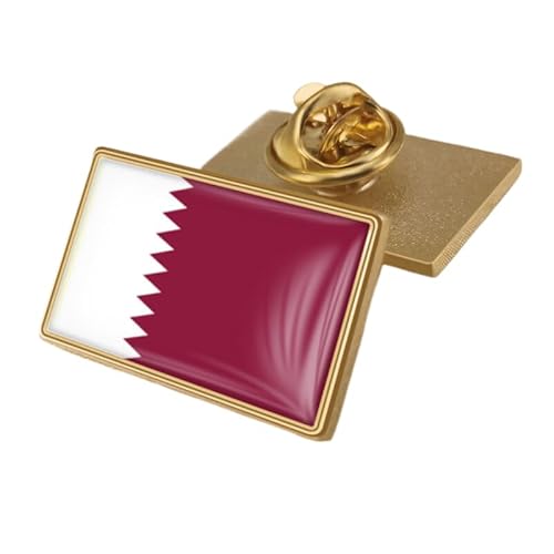 Brosche Mit Der Flagge Katars Personalisierter Anstecker In Kristall-Flaggenform Mit Aufdruck Flaggenabzeichen Anstecknadeln Patriotische Schal Tasche Hut Zubehör Für Damen Und Herren Rechteckig von GONMFKM