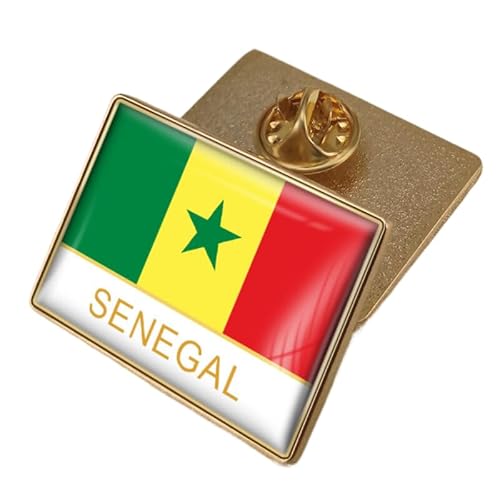 Brosche Mit Der Landesflagge Senegals – Anstecknadel Mit Geometrischer Flagge Im Nationalstil, Vintage-Neuheitszubehör, Brosche Mit Nationalemblem, Anstecknadel Für Männer Und Frauen von GONMFKM