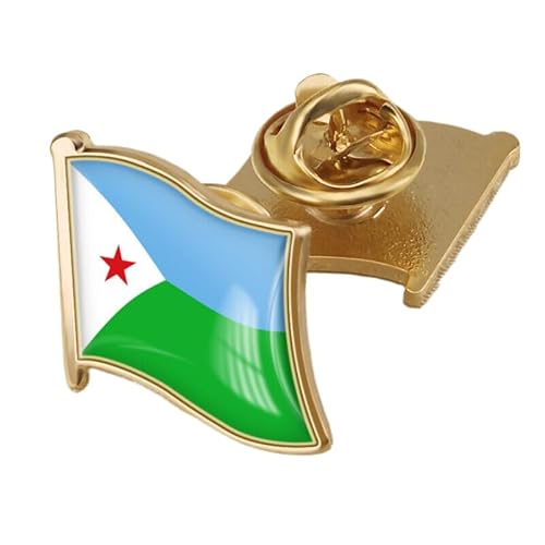 Brosche Mit Dschibuti-Flagge Einfache Anstecknadel Mit Retro-Geometrie-Flaggendruck Für Patriotische Männer Und Frauen Persönlichkeitsabzeichen Knopf Kragennadel Für Jacken Hemden Rucksäcke Flagge von GONMFKM