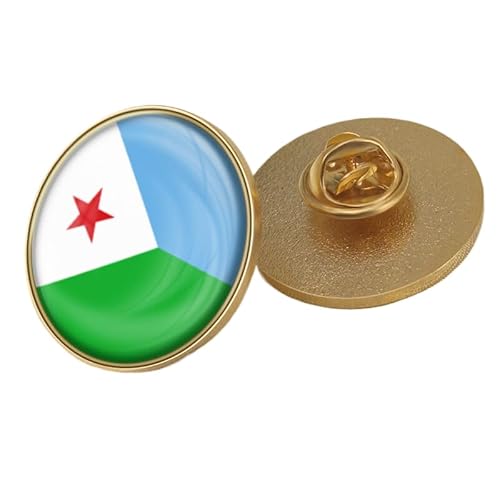 Brosche Mit Dschibuti-Flagge – Einfacher Retro-Anstecker Mit Geometrischem Flaggendruck Für Patriotische Männer Und Frauen, Persönlichkeits-Anstecker, Kragennadel Für Jacken, Hemden, Rucksäcke, Rund Brosche Mit Dschibuti-Flagge – Einfacher Retro-Anstecker Mit Geometrischem Flaggendruck Für Patriotische Männer Und Frauen, Persönlichkeits-Anstecker, Kragennadel Für Jacken, Hemden, Rucksäcke, Rund von GONMFKM