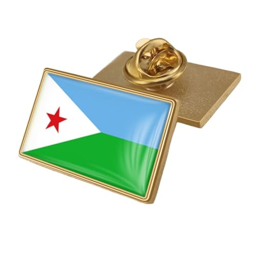 Brosche Mit Dschibuti-Flagge Einfacher Retro-Anstecker Mit Geometrischem Flaggendruck Für Patriotische Männer Und Frauen Persönlichkeits-Anstecker Kragennadel Für Jacken Hemden Rucksäcke Rechteckig von GONMFKM