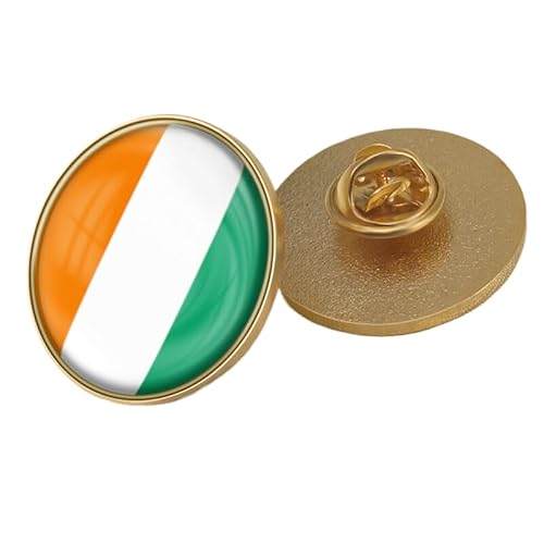 Brosche Mit Flagge Der Elfenbeinküste Personalisierter Anstecker In Kristall-Flaggenform Flaggenabzeichen Anstecknadeln Patriotische Kleidung Schal Tasche Hut Zubehör Für Damen Und Herren Rund von GONMFKM