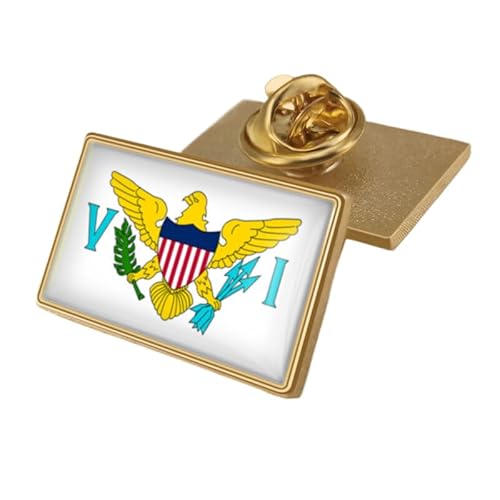 Brosche Mit Flagge Der Vereinigten Staaten Jungferninseln Anstecknadel Patriotische Weltflagge Buchstabendruck Kunst Brosche Anstecknadel Charm Schmuck Für Frauen Und Männer Geschenk Rechteckig von GONMFKM