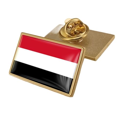 Brosche Mit Jemen-Flagge Einfache Anstecknadel Mit Retro-Geometrie-Flaggendruck Für Patriotische Männer Und Frauen Persönlichkeitsabzeichen Knopf Kragennadel Für Jacken Hemden Rucksäcke Rechteckig von GONMFKM