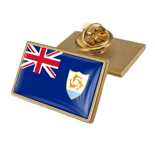 Brosche Mit Patriotischer Flagge Von Anguilla Brosche Vintage-Stil Mit Quadratischem Text Flaggendruck Rucksack Hüte Accessoires Abzeichen Harte Broschen Anstecknadeln Für Männer Frauen Rechteckig von GONMFKM
