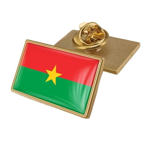 Brosche Mit Patriotischer Flagge Von Burkina Faso Brosche Mit Quadratischem Flaggendruck Ethno-Stil Rucksack Hüte Accessoires Abzeichen Harte Broschen Anstecknadeln Für Männer Frauen Rechteckig von GONMFKM