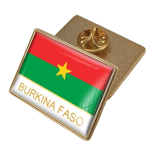 Brosche Mit Patriotischer Flagge Von Burkina Faso Brosche Mit Quadratischem Vintage-Text Und Flaggendruck Rucksack Hüte Accessoires Anstecker Harte Broschen Anstecknadeln Für Männer Und Frauen von GONMFKM