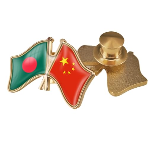Brosche Mit Sich Kreuzender Flagge Von China Und Bangladesch Anstecknadel Mit Geometrischer Flagge Nationalstil Originelle Brosche Mit Nationalemblem Abzeichen Zubehör Für Männer Und Frauen Knopf B von GONMFKM