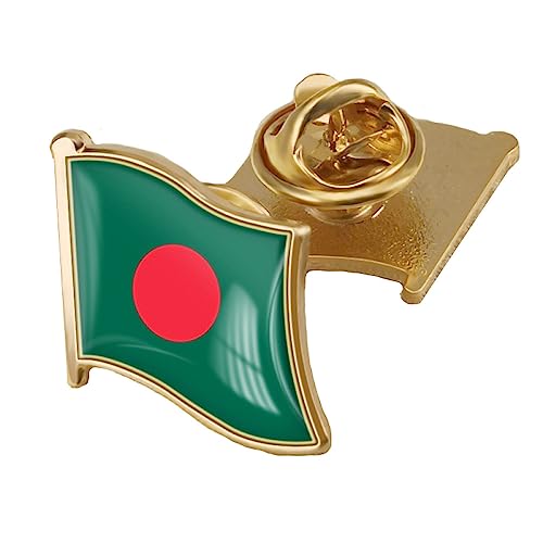 Flaggen Brosche, Bangladesch Flagge, Kristall Epoxidharz Abzeichen Brosche, Weltflaggen Abzeichen, Damen Und Herren, Modische Broschen Für Kleidung, Schals, Schals, Hüte, Taschen, Jacken, Ba von GONMFKM