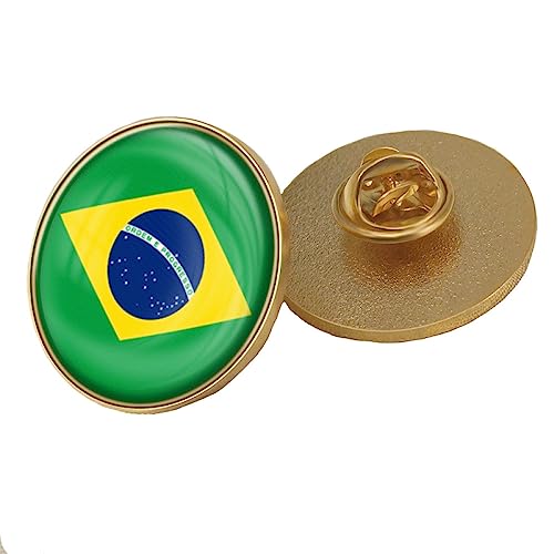 Flaggen Brosche, Brasilien Flagge, Kristall Epoxidharz Abzeichen Brosche, Weltflaggen Abzeichen, Damen Und Herren, Modische Broschen Für Kleidung, Schals, Schals, Hüte, Taschen, Jacken, Bast von GONMFKM