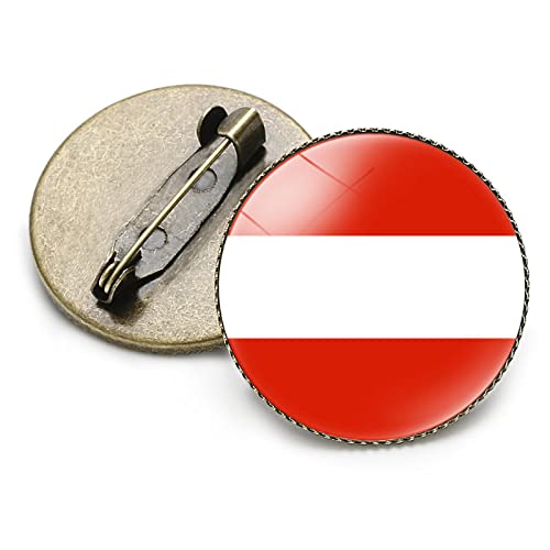 Flaggenbrosche, Österreich Kartenbrosche, Persönlichkeit, Rund, Flaggenkarte, Brosche, Anstecknadel, Hemd, Tasche, Kleidung, Rucksack, Abzeichen, Schmuck, Geschenk, Damen, Herren, Brosche, A von GONMFKM