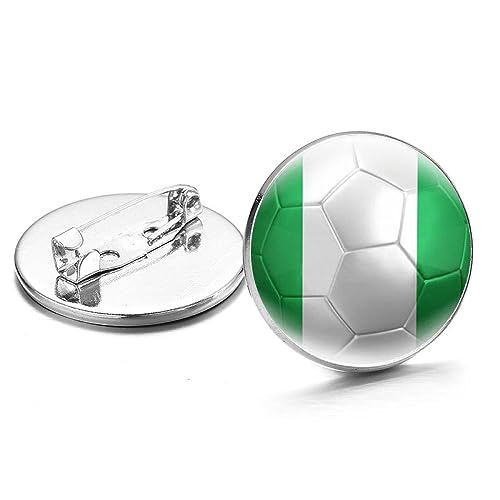 Flaggenbrosche Nigeriamap Broschen Klassischer Fußball Flagge Zeitsteinflagge Broschen Schmuck Geschenk, Emaille Anstecknadel Atemberaubende Micro Brosche Für Damen Und Herren, Abzeichen Zub von GONMFKM