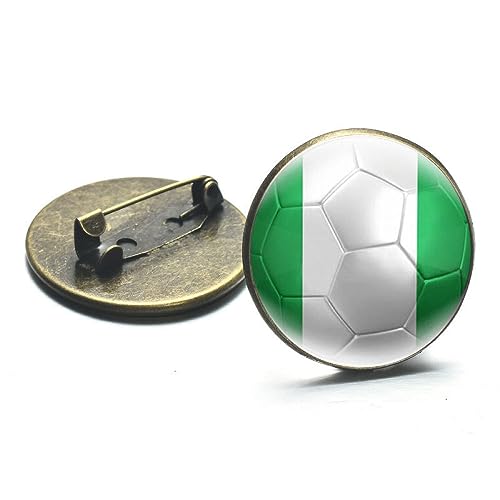 Flaggenbrosche Nigeriamap Broschen Klassischer Fußball Flagge Zeitsteinflagge Broschen Schmuck Geschenk, Emaille Anstecknadel Atemberaubende Micro Brosche Für Damen Und Herren, Abzeichen Zub von GONMFKM