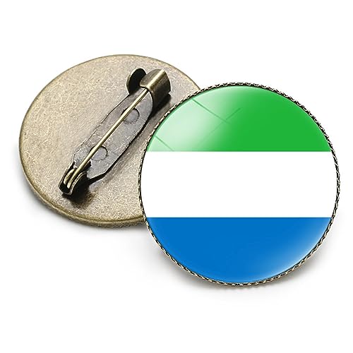 Flaggenbrosche Sierra Leon Flagge Brosche Für Damen Und Herren, Runde Abzeichen Brosche, Weltflaggen Abzeichen, Land Neuheit Schmuck Brosche Für Patriot Kleidung, Tasche, Zubehör, Wie Abgebi von GONMFKM