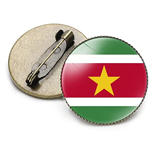 Flaggenbrosche Suriname, Runde Flaggenbrosche Suriname Flaggennadel, Anstecknadel, Anstecknadel, Knopfbrosche Für Anzug, Krawatte, Hut, Damen Und Herren, Neuartige Schmuckbrosche Für Patriot von GONMFKM