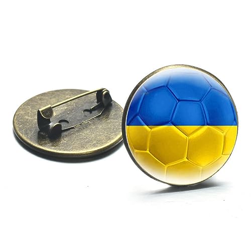 Flaggenbrosche Ukraine Kartenbrosche, Persönlichkeit, Rund, Flaggenkarte, Brosche, Anstecknadel, Hemd, Tasche, Kleidung, Rucksack, Abzeichen, Schmuck, Geschenk, Damen Und Herrenbrosche, Abz von GONMFKM