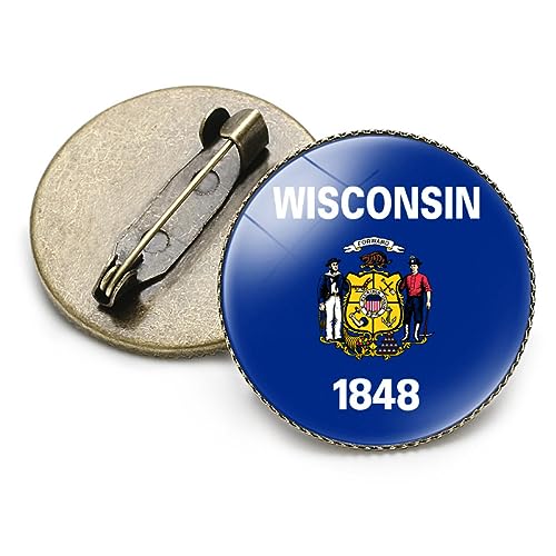 Flaggenbrosche Wisconsin Flaggenbrosche Wisconsin Flaggennadel Anstecknadel Anstecknadel Knopfbrosche Für Anzug Krawatte Hut Damen Herren, Neuartige Schmuckbrosche Für Patriot Kleidung, Tasc von GONMFKM