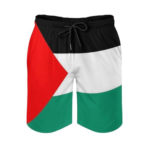 GONMFKM Badehose Für Herren Mit Palästina-Flaggenmuster Schnelltrocknend Mit Netzfutter Und Taschen Palästina XL von GONMFKM