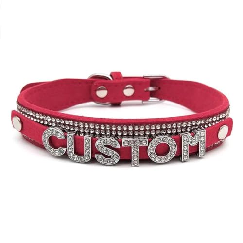 GONMFKM Fashion Charm Mode-Diy-Namenshalsband, Individuelle Namens-Lederhalskette Für Frauen, Luxuriöses Strass-Buchstaben-Halsband, Personalisierte Punk-Lederhalsband-Halskette Mit Beliebigen Buchs von GONMFKM