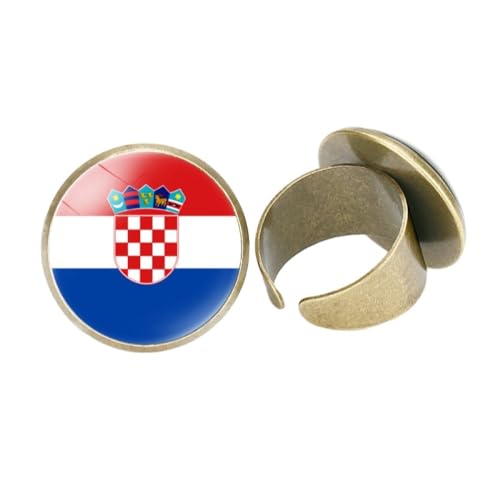 GONMFKM Fashion Rockdia Fingerringe Mit Nationalflagge – Kreative Öffnung, Verstellbar, Europa-Flagge, Stapelbarer Ring, Für Damen Und Herren, Unisex, Schmuck, Valentinstag, Knöchelring, Geschenk, G von GONMFKM