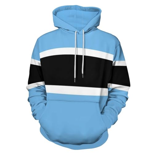 GONMFKM Hoodie Herren Damen Kapuzenpullover 3D Botswana-Flag Druck Langarm Pullover Mit Kapuze Unisex Paar Sweatshirts Für Männer Casual Kapuzenjacke Kordelzug Hoody Mit Tasche von GONMFKM